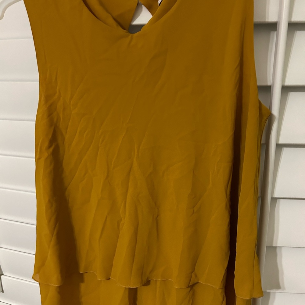 Elegant Mustard Sleeveless Top